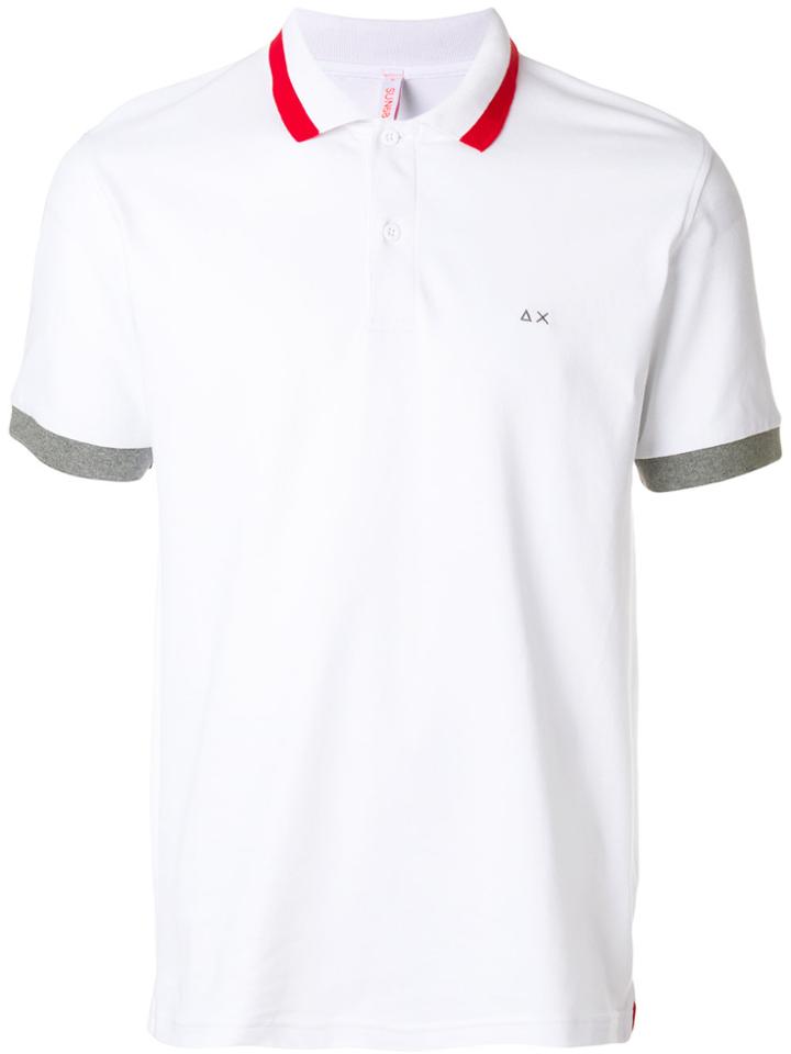 Sun 68 Contrast Trim Polo Shirt - White