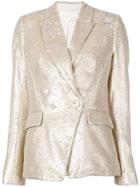 Jonathan Simkhai Sequin Double Breasted Blazer - Gold