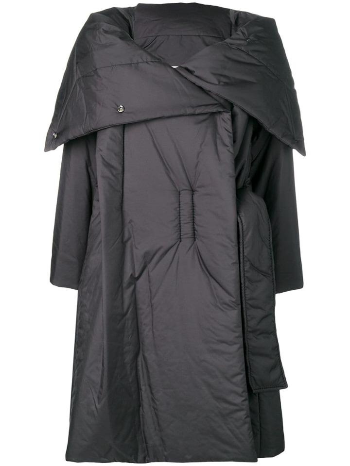 Issey Miyake Foldover Padded Coat - Black