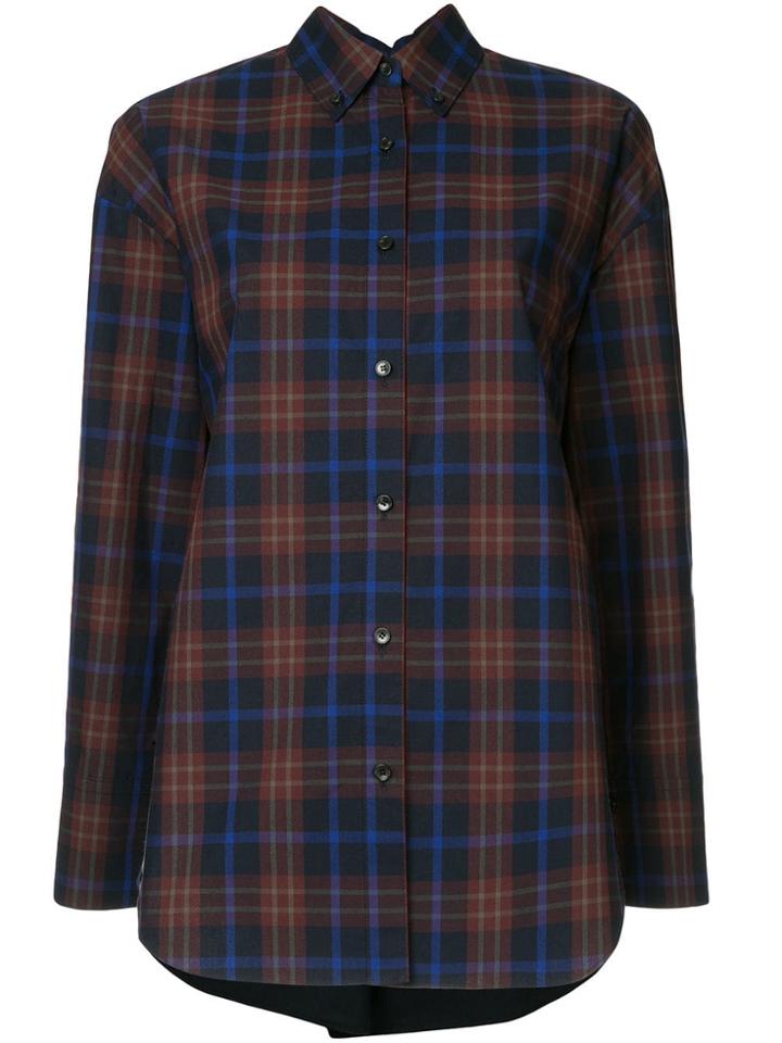 Le Ciel Bleu Checked Back Ruffle Shirt - Multicolour
