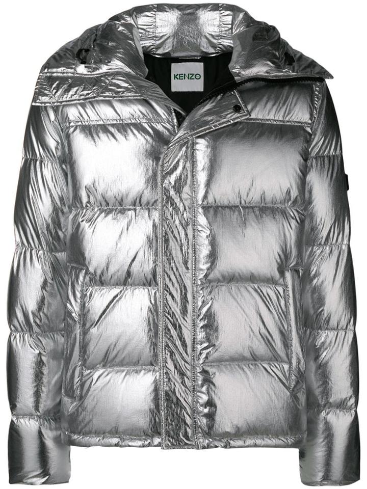 Kenzo Hooded Puffer Jacket - Metallic