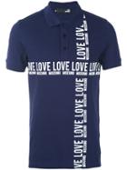 Love Moschino - Logo Print Polo Shirt - Men - Cotton/spandex/elastane - M, Blue, Cotton/spandex/elastane