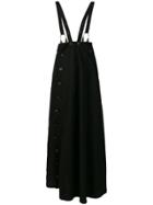Yohji Yamamoto Buttoned Shoulder Strap Skirt - Black
