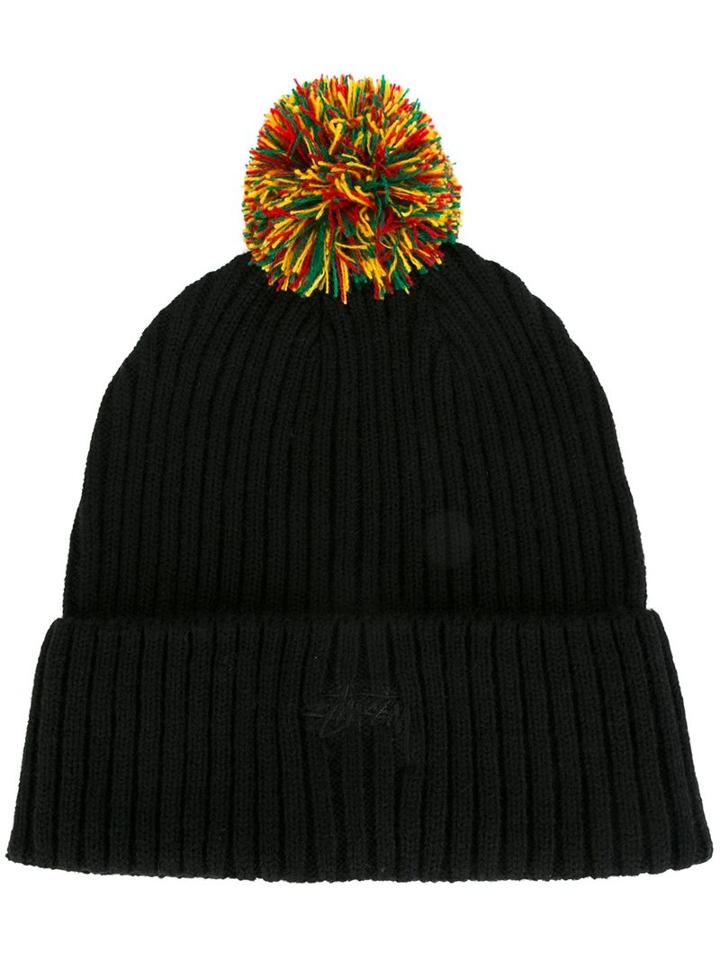 Stussy Pom-pom Beanie, Men's, Black, Wool/acrylic