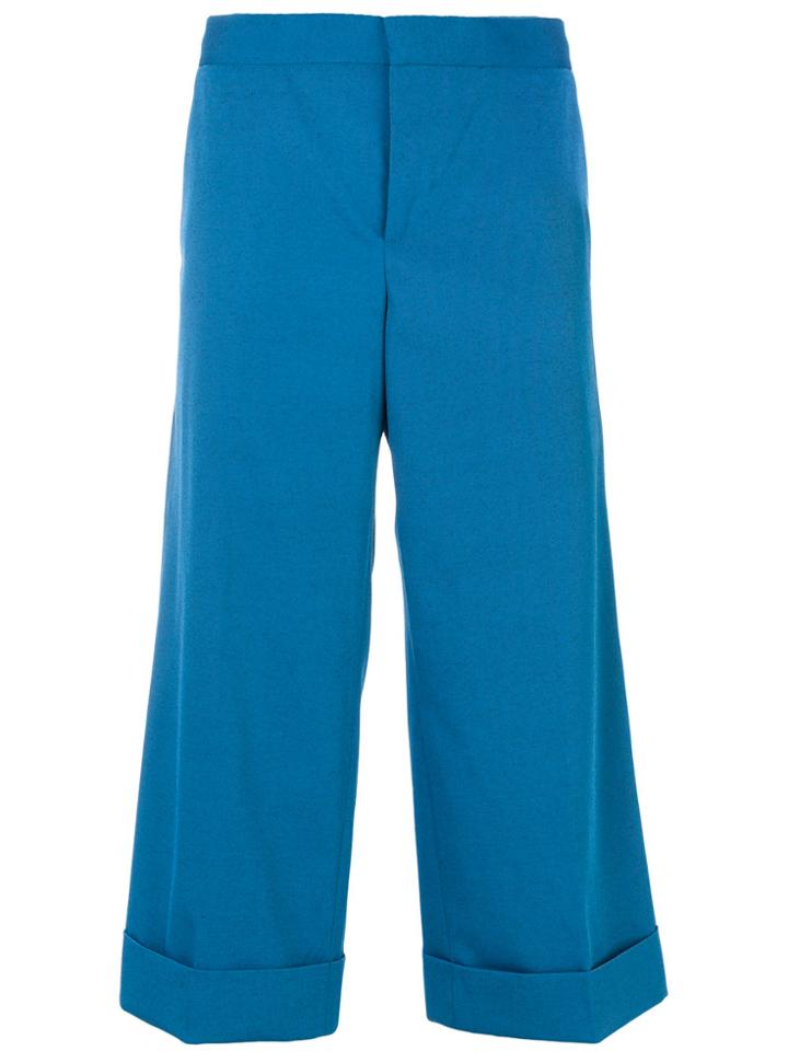 Marni Techno Wide Leg Capri Trousers - Blue