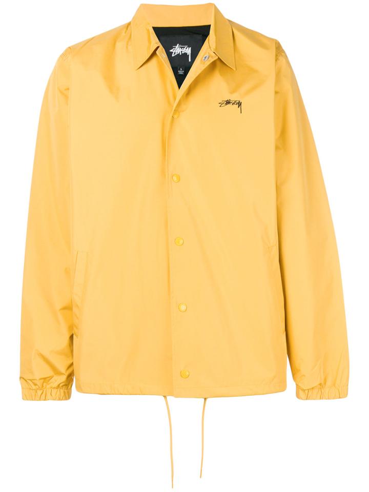 Stussy Logo Print Shirt Jacket - Yellow & Orange