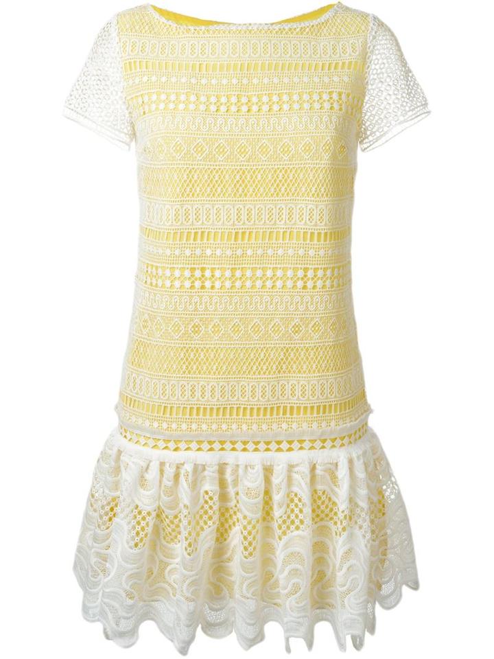 Si-jay Scalloped Hem Lace Dress, Women's, Size: 38, White, Polyester