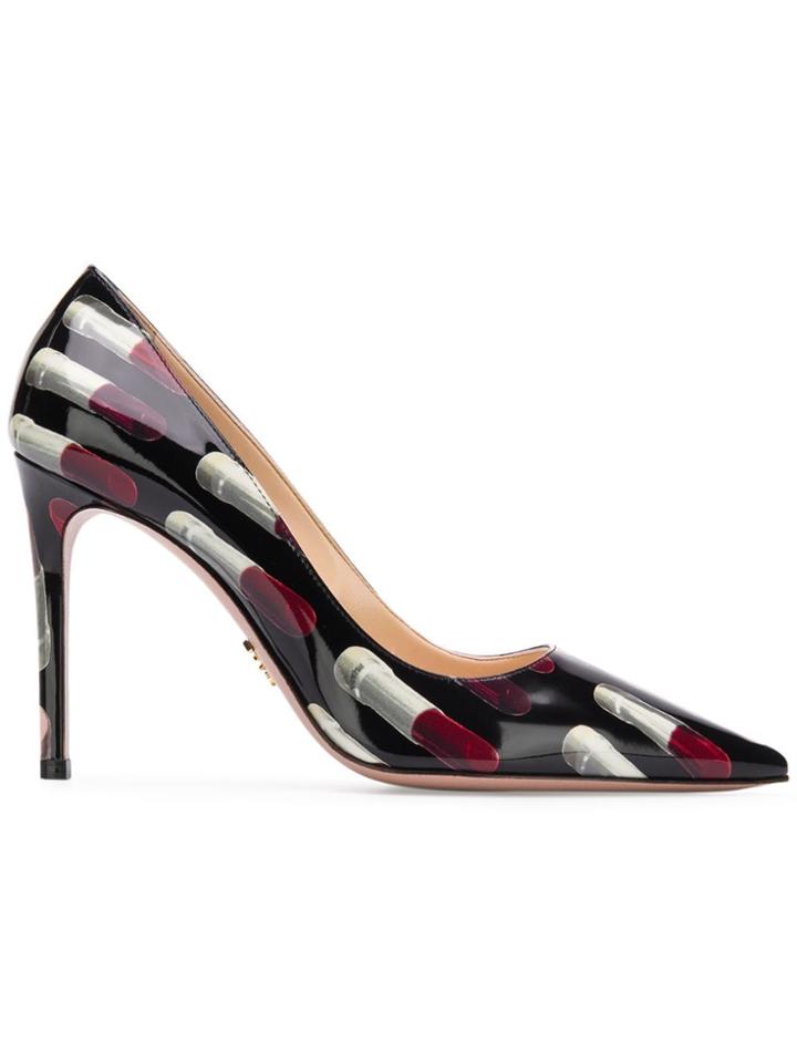 Prada Lipstick Print Pumps - Black