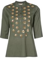 Figue - 'jasmine' Tunic - Women - Cotton/sequin - M, Green, Cotton/sequin