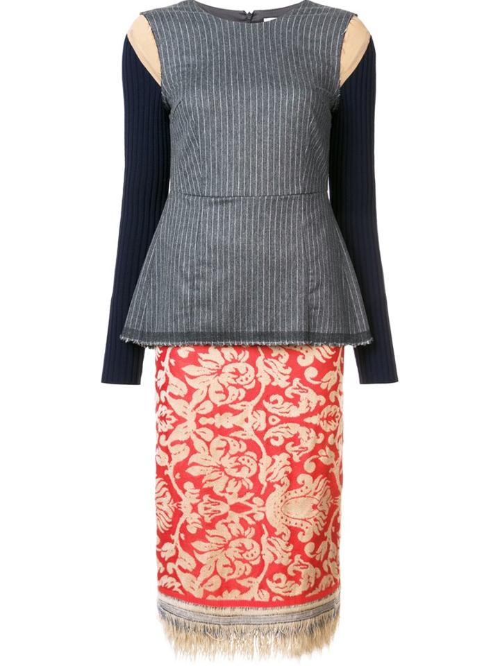 Erika Cavallini Structured Contrast Pattern Dress