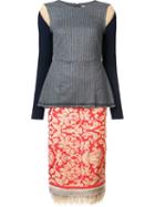 Erika Cavallini Structured Contrast Pattern Dress