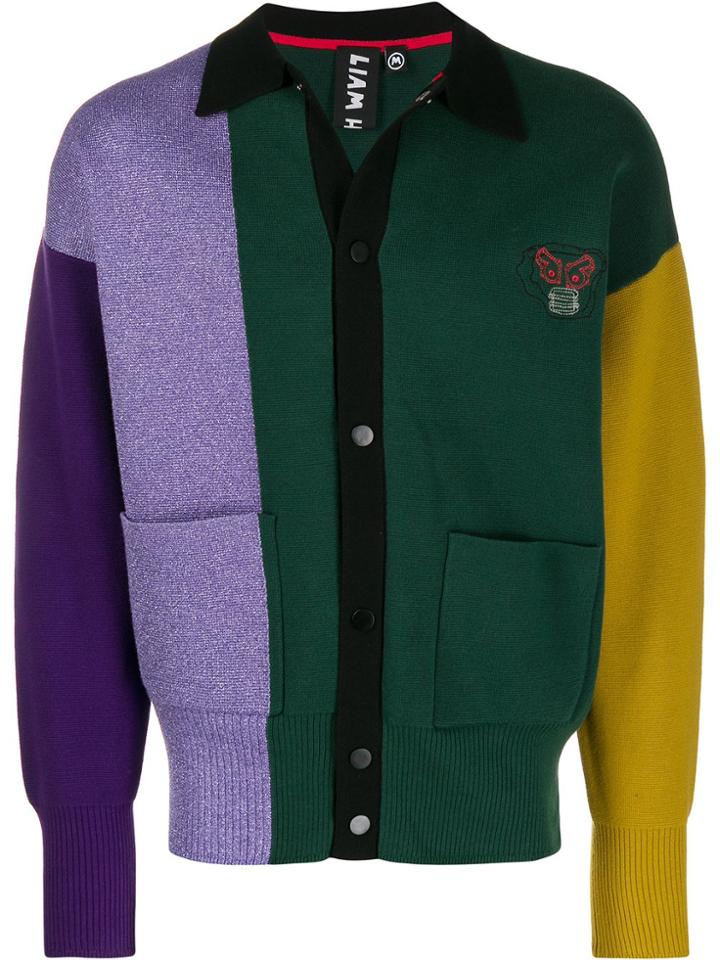 Liam Hodges Colour Block Cardigan - Green