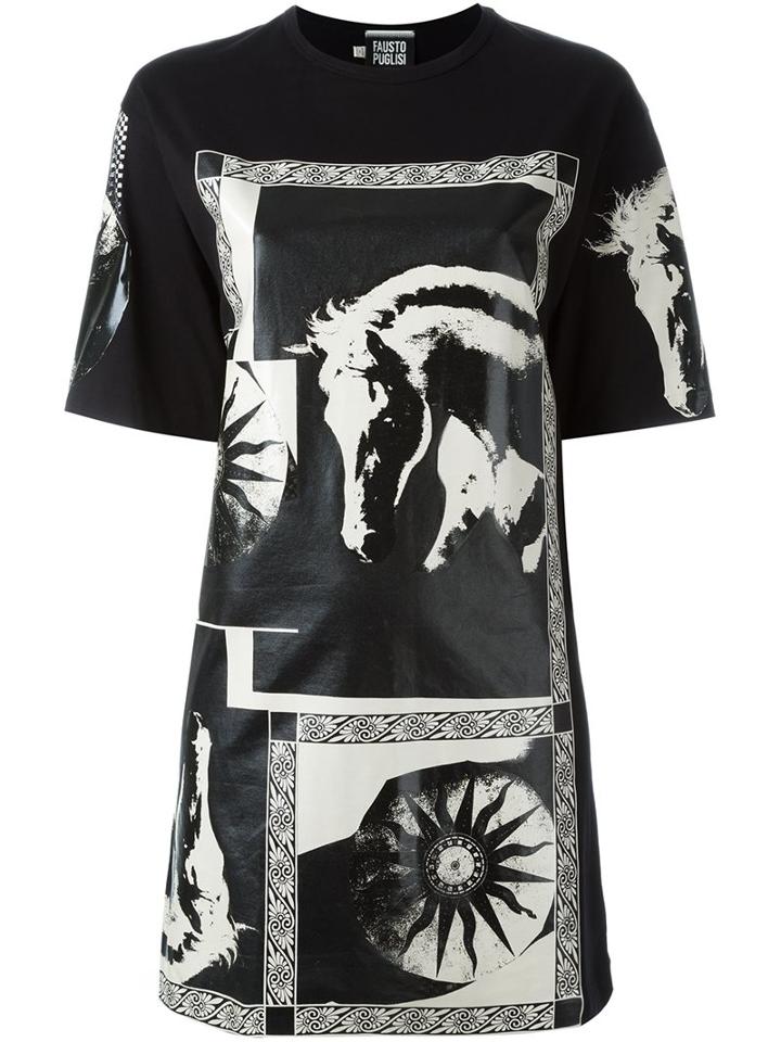 Fausto Puglisi Horse Print Oversized T-shirt