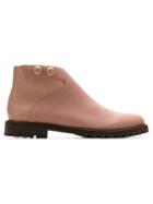 Sarah Chofakian Leather Ankle Boots - Pink