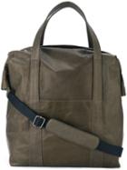 Maison Margiela Shopper Shoulder Bag, Men's, Green, Cotton/calf Leather/polyester