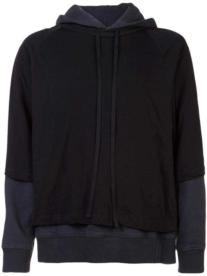 Unravel Project Layered Effect Hoodie - Black