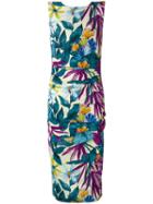 Eggs - Floral Print Fitted Dress - Women - Polyester/acetate/viscose - 44, Blue, Polyester/acetate/viscose
