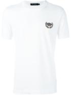 Dolce & Gabbana Embroidered Crown T-shirt, Men's, Size: 50, White, Cotton/polyester/metallic Fibre/copper