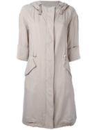 Herno Three-quarters Sleeve Hooded Coat - Nude & Neutrals