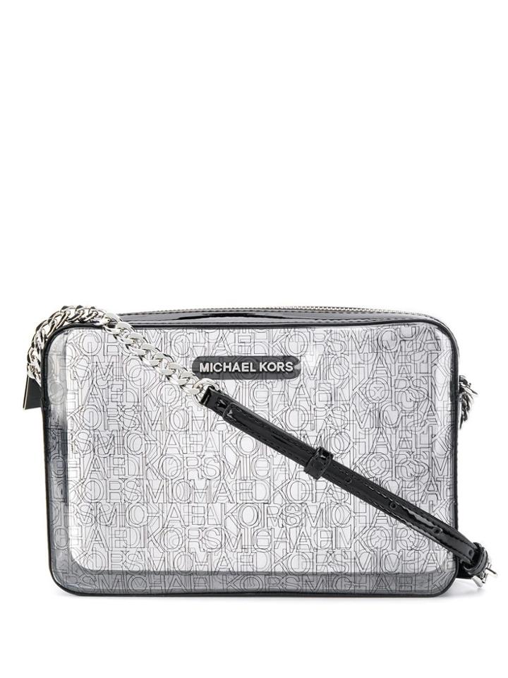 Michael Michael Kors Logo Print Crossbody Bag - Neutrals