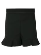 Red Valentino - Ruffled Mini Shorts - Women - Polyester/spandex/elastane/wool - 42, Black, Polyester/spandex/elastane/wool