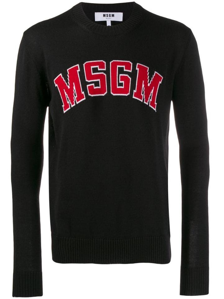 Msgm Contrast Logo Jumper - Black