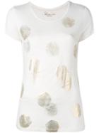 Blumarine - Short Sleeve Dot Top - Women - Spandex/elastane/viscose - 42, Women's, White, Spandex/elastane/viscose