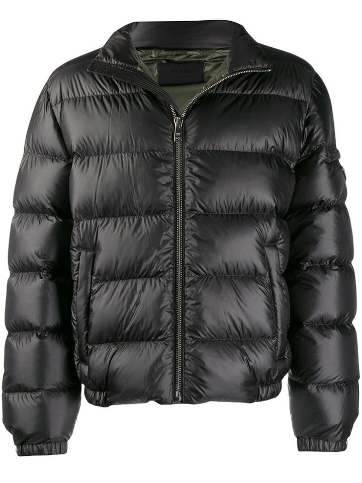 Prada Feather Down Zipped Jacket - Black