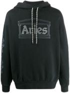 Aries Loose-fit Logo Hoodie - Black