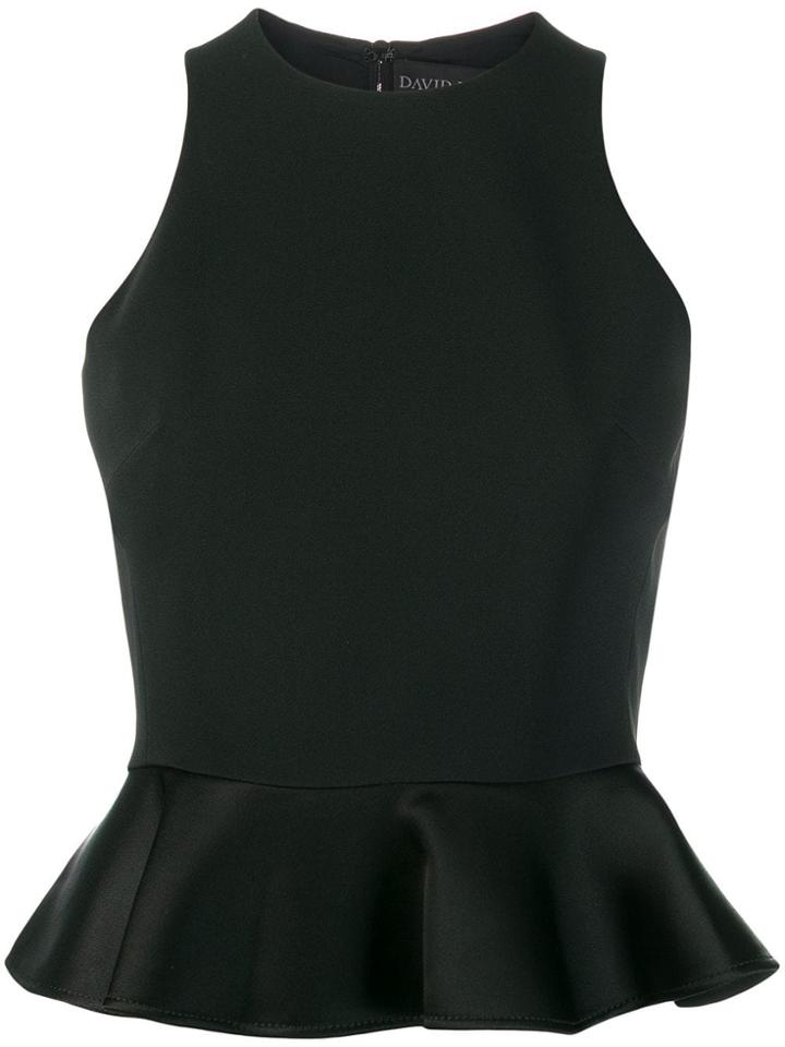 David Koma Peplum Hem Top - Black