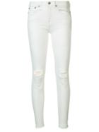 R13 Distressed Skinny Jeans - White