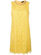 Ermanno Ermanno - Embellished Lace Mini Dress - Women - Polyester - 44, Yellow/orange, Polyester