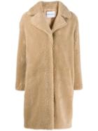 Stand Concealed Fastened Coat - Neutrals