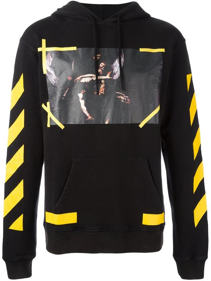 Off-white '7 Opere' Hoodie, Men's, Size: Xl, Black, Cotton
