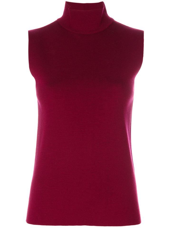Erika Cavallini Turtle Neck Sleeveless Sweater - Red