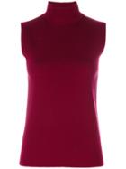 Erika Cavallini Turtle Neck Sleeveless Sweater - Red