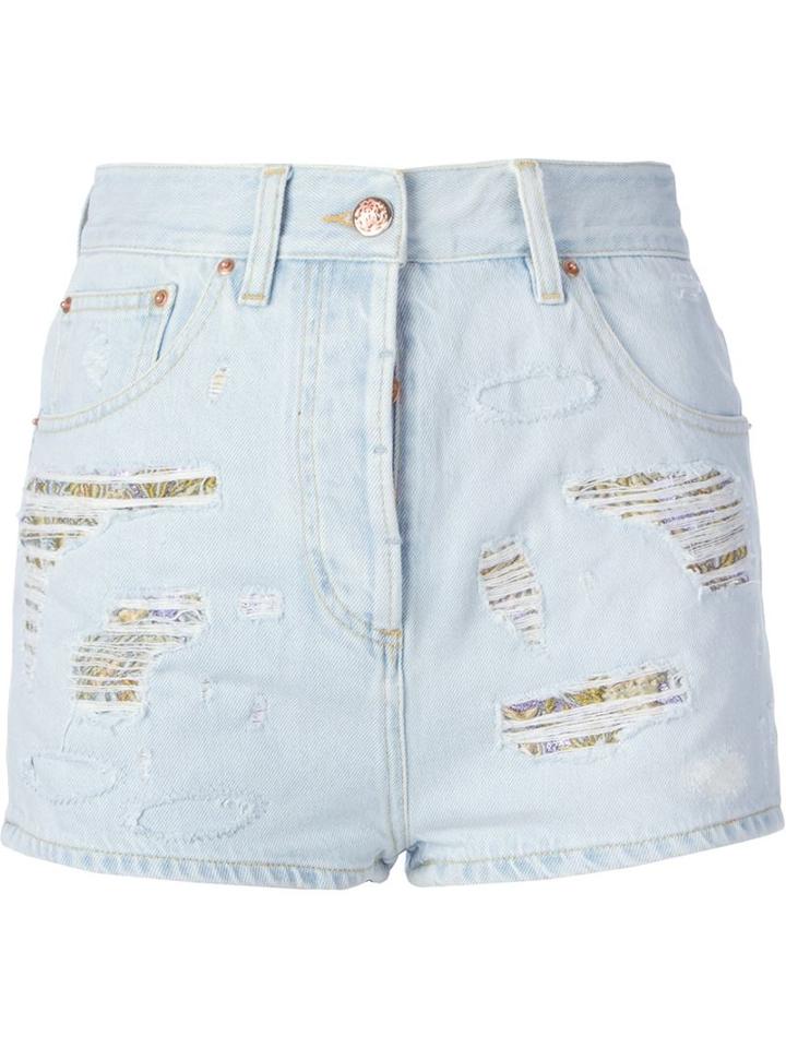 Roberto Cavalli Ripped Cut-off Shorts