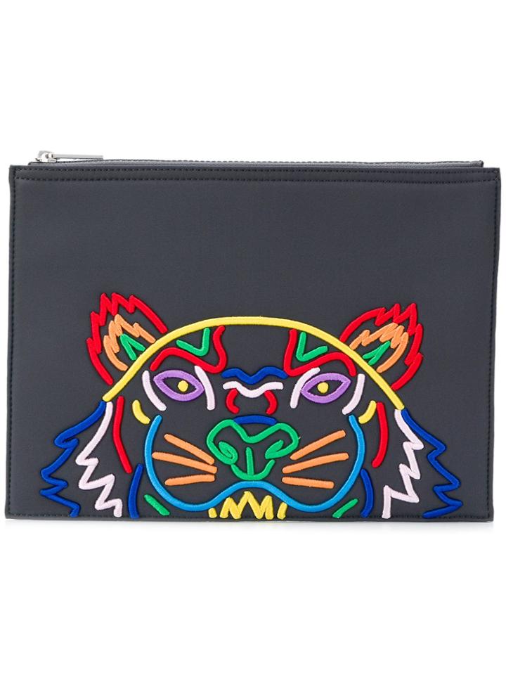 Kenzo A4 Tiger Pouch - Grey