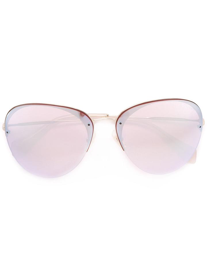 Miu Miu Eyewear Aviator Sunglasses, Women's, Grey, Metal/acetate