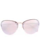 Miu Miu Eyewear Aviator Sunglasses, Women's, Grey, Metal/acetate