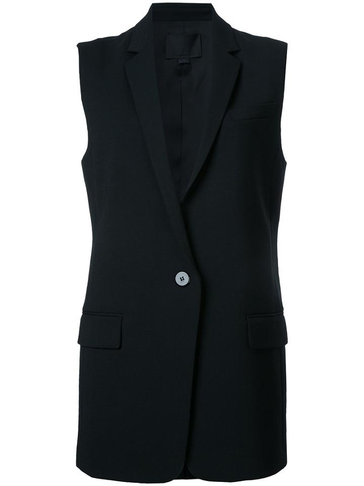 Alexander Wang One Button Waistcoat, Women's, Size: 8, Black, Virgin Wool/spandex/elastane/polyester