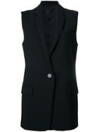 Alexander Wang One Button Waistcoat, Women's, Size: 8, Black, Virgin Wool/spandex/elastane/polyester