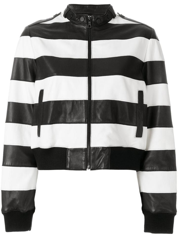 Alice+olivia Striped Jacket - Black