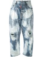 Distressed Sequin Cropped Jeans - Women - Cotton/acrylic/polyester - 38, Blue, Cotton/acrylic/polyester, Dsquared2