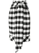 Teija Check Tied Waist Skirt - Black
