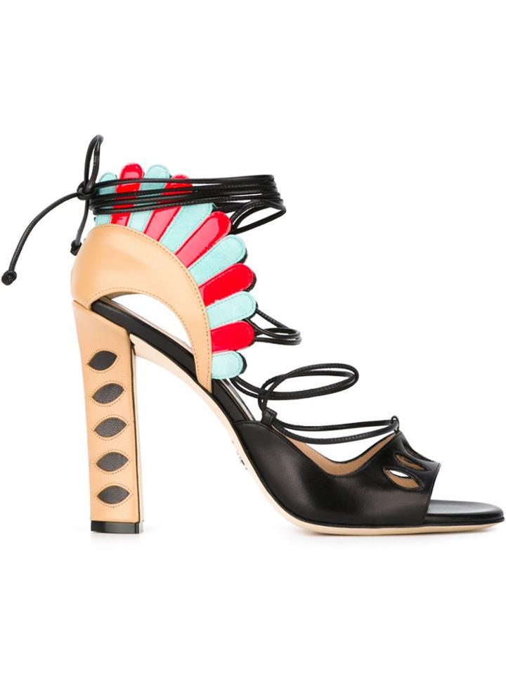 Paula Cademartori 'lotus' Sandals - Black