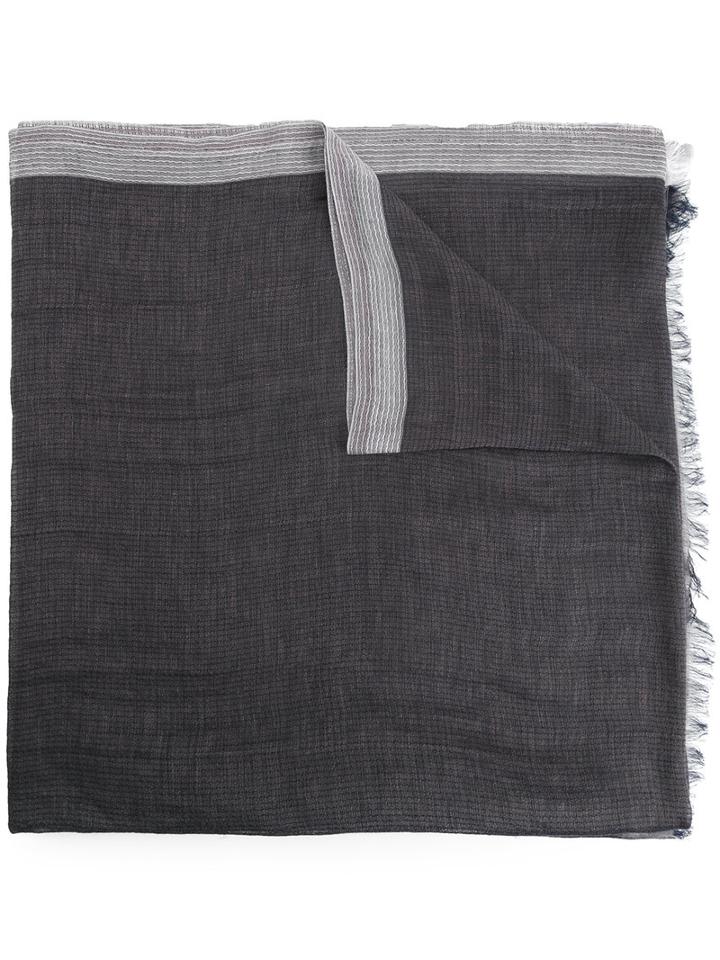 Cerruti 1881 Block Panel Scarf, Men's, Black, Cotton/linen/flax