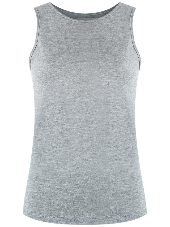 Egrey Round Neck Tank Top, Women's, Size: 38, Grey, Viscose
