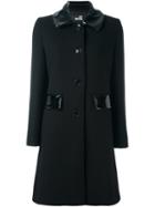 Love Moschino Gloss Detail Coat, Women's, Size: 42, Black, Cotton/acrylic/polyester/other Fibers