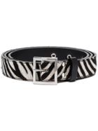 Amiri Black And White Zebra Print Leather Belt